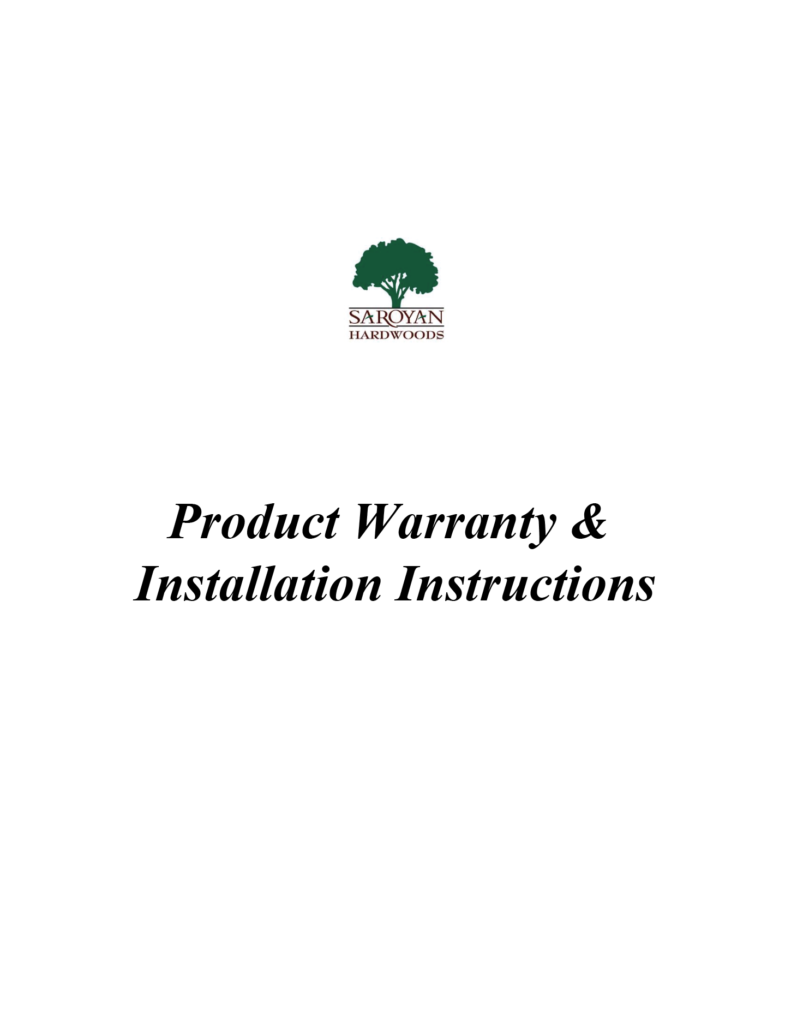 Warranty & Installation Information